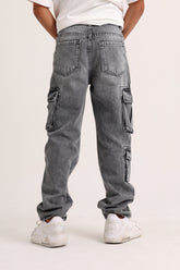 Cargo Pockets Gray Jeans